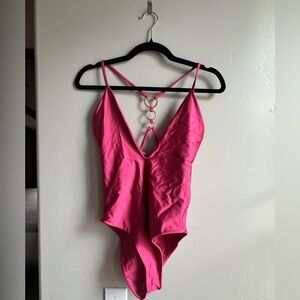 Lovers + Friends Hot Pink Barbiecore Y2K One Piece Swimsuit S Summer Beach